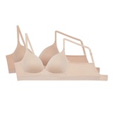 엘르 여성 엘라스틱 노와이어 브라 2매 - 라이트스킨/스킨 엘르 여성 엘라스틱 노와이어 브라 2매 - 라이트스킨/스킨