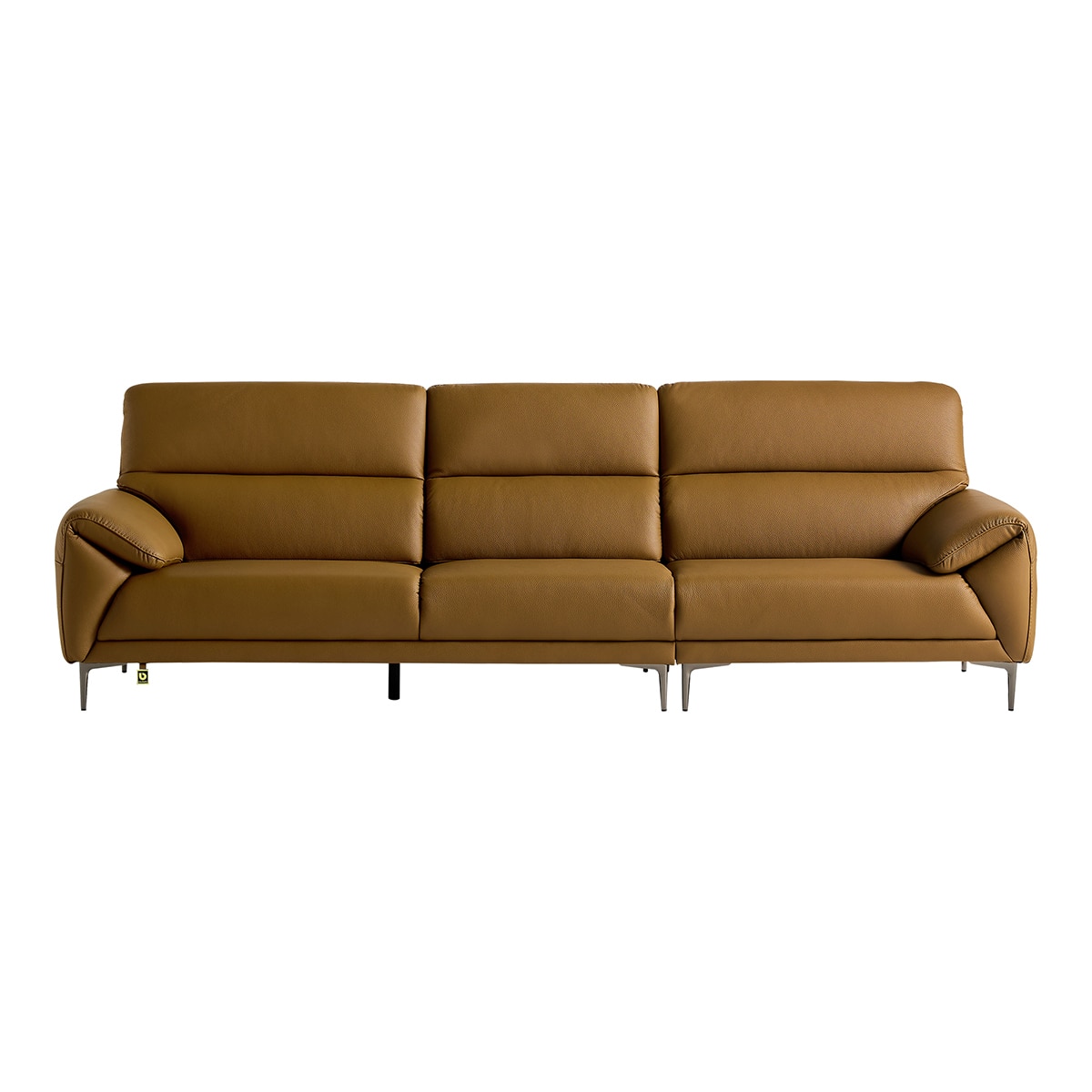 다우닝 데이지 전체 천연가죽 소파 4인 - 머드브라운