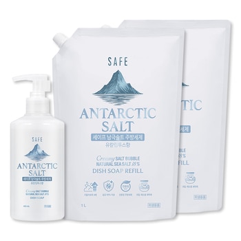SAFE 남극솔트 주방세제 480ml + 리필 1L x 2