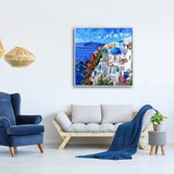 지클레 그림 액자 76x76cm - 그리스 산토리니