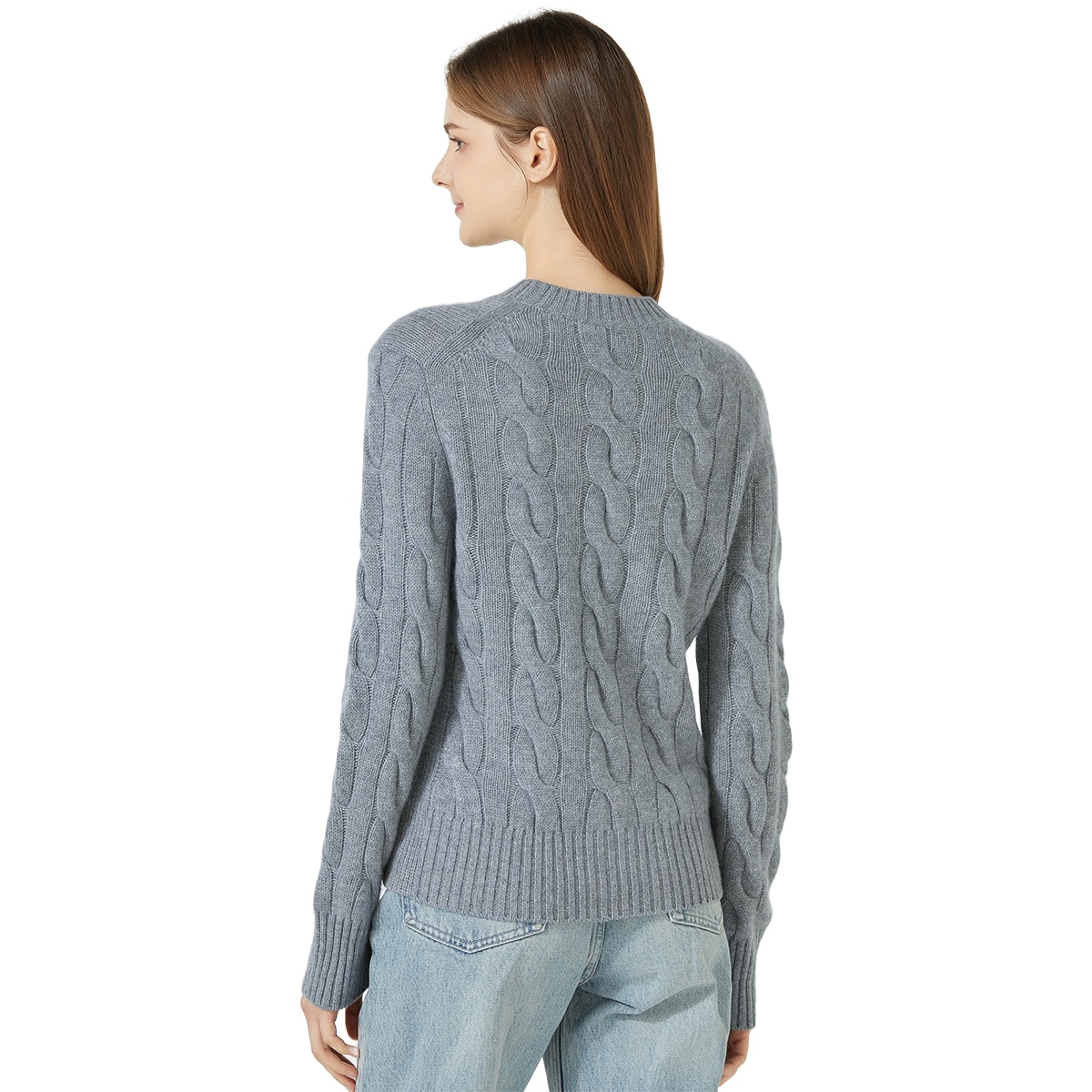 리디아 바인 여성 울 캐시미어 케이블 스웨터 - 그레이 리디아 바인 여성 울 캐시미어 케이블 스웨터 - 그레이