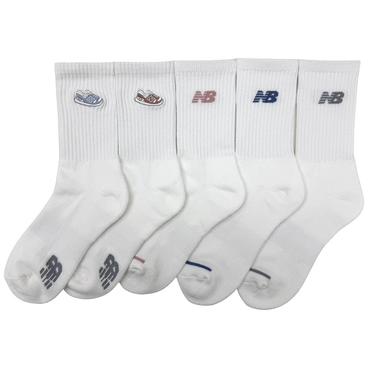 뉴발란스 성인 중목양말 5족 - 6FMIV(미디엄 아이보리)