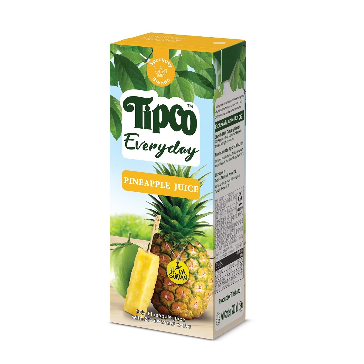TIPCO 파인애플 착즙주스 200ml x 24 / 최소구매 2