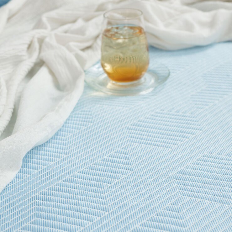 에이프릴앳홈 냉감3중직 바닥 요 - 퀸, 블루