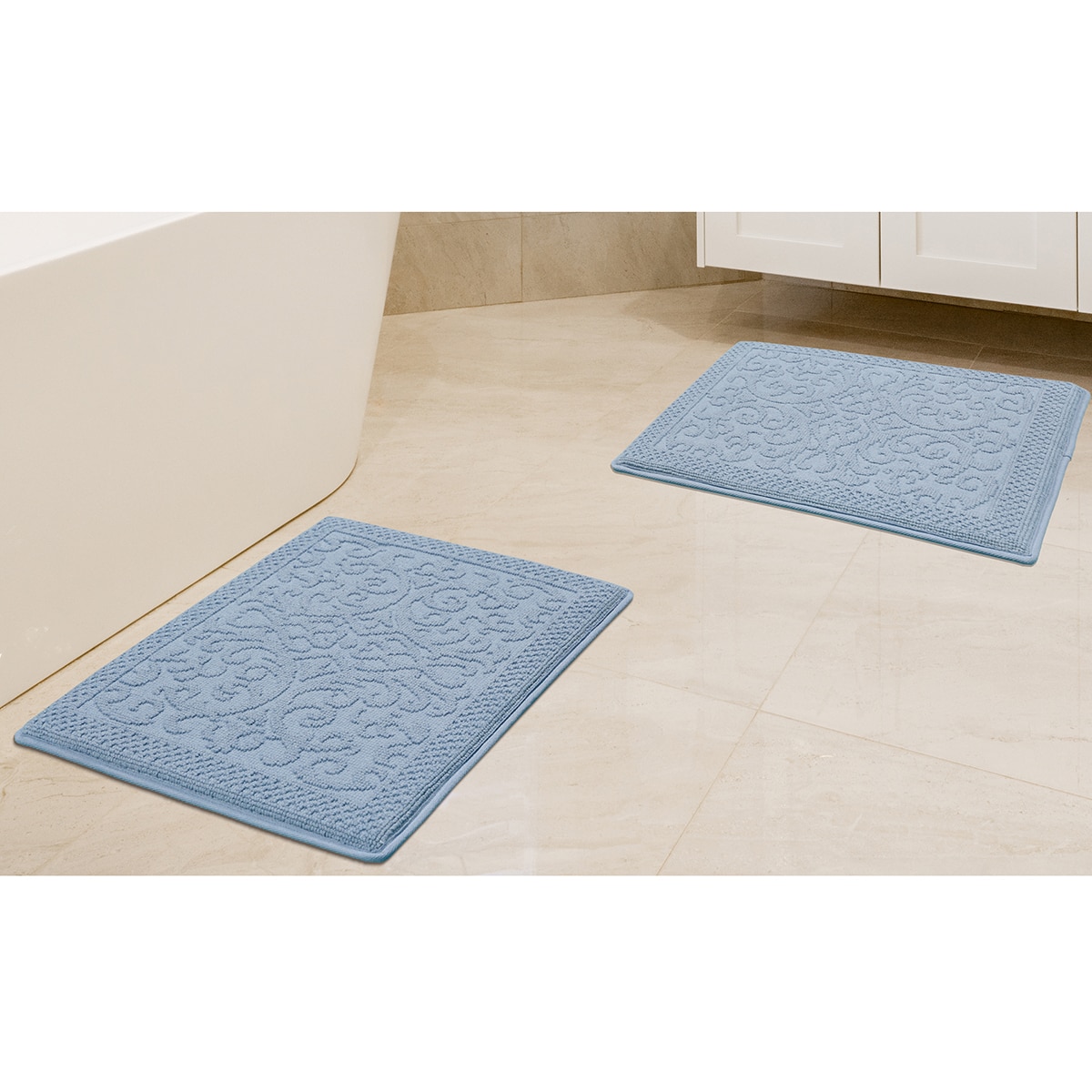 Riviera Home 링스펀 면 욕실 매트 2P