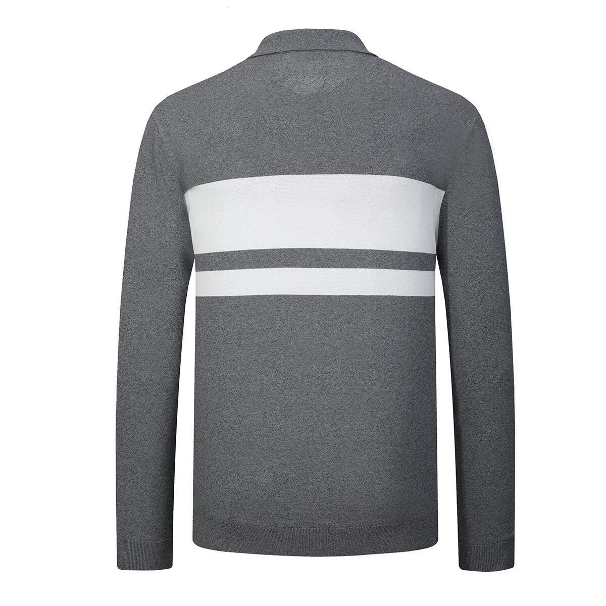 브렌우드 남성 긴소매 니트 폴로 - 그레이, XL