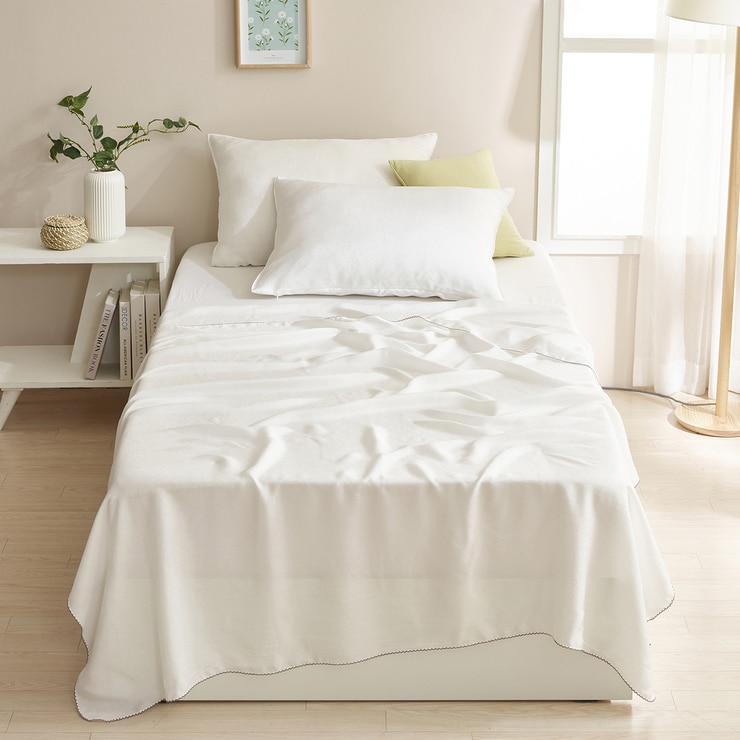 박홍근홈패션 인견 씰키 홑이불 - 싱글, 화이트