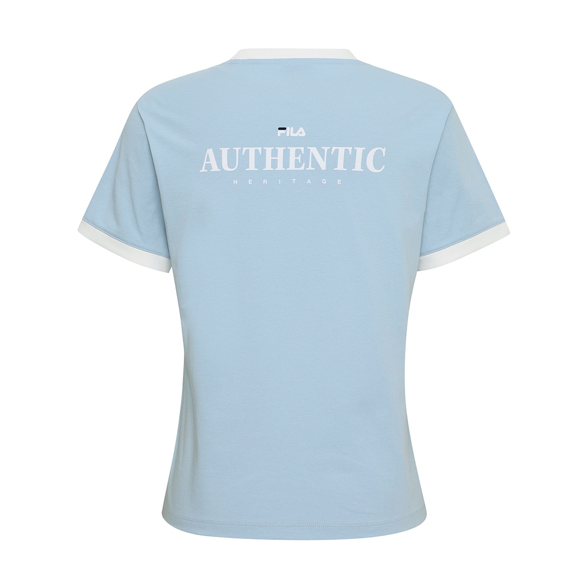 휠라 여성 링거 티셔츠 - 라이트 블루, L