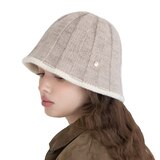 안드레아바나 여성 울 니트 모자 - 베이지