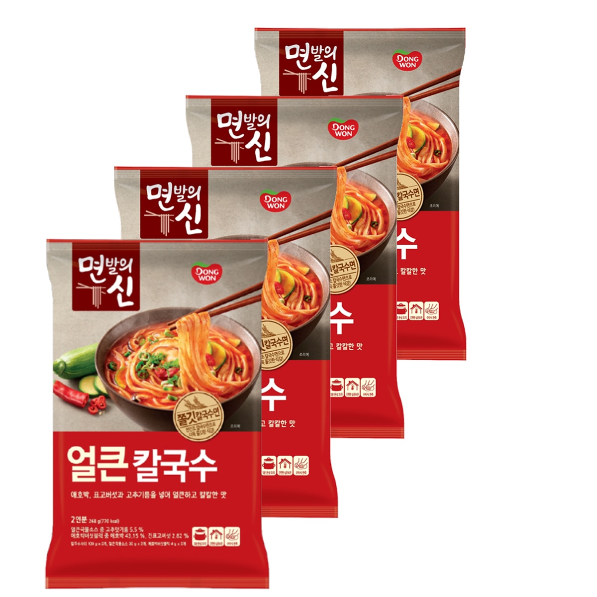 동원 면발의신 얼큰칼국수268g x 4