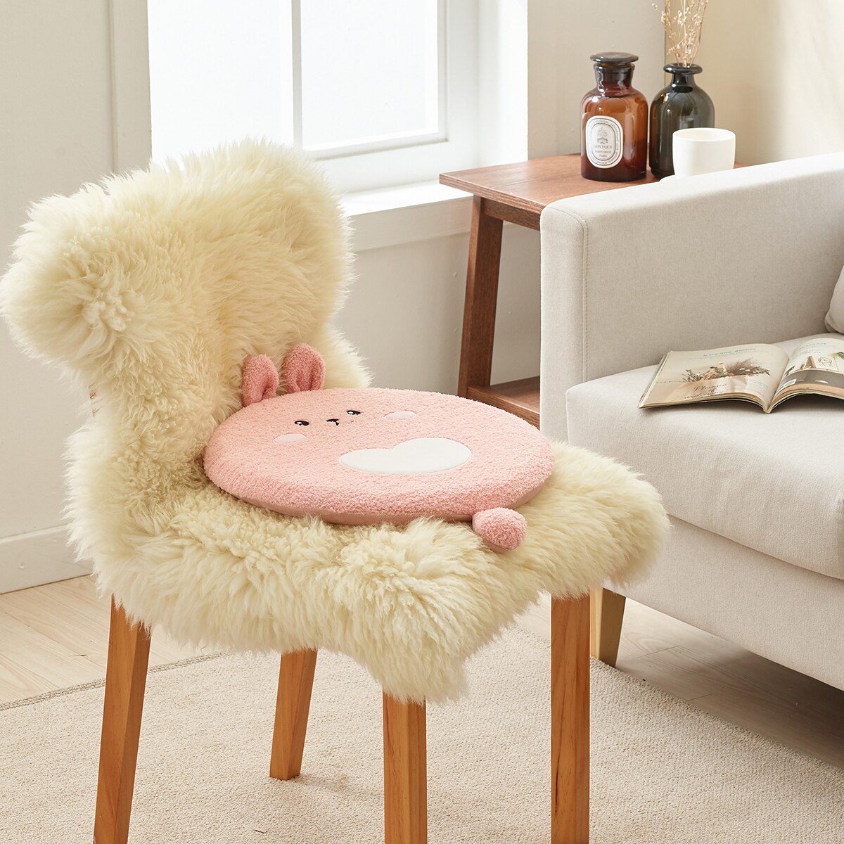 루마인 홈 부클레 메모리폼 방석 2P - 핑크토끼 / 강아지