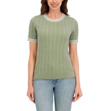 할스톤 여성 케이블 반소매 니트 할스톤 여성 케이블 반소매 니트