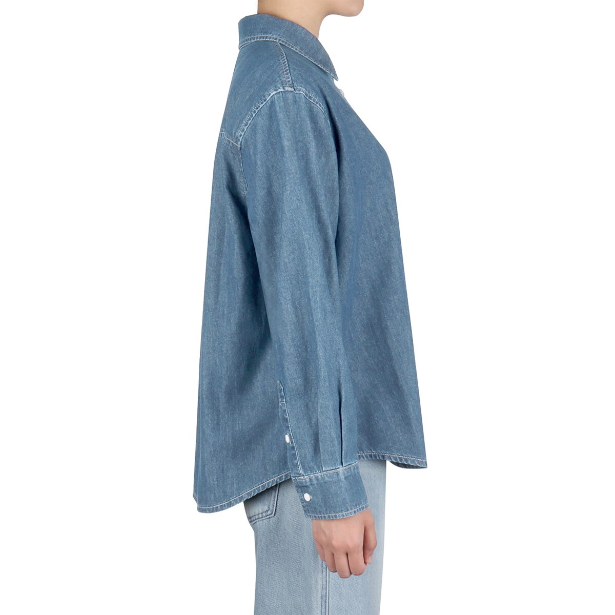 케네스콜 여성 데님 셔츠 - 미디엄 인디고, S