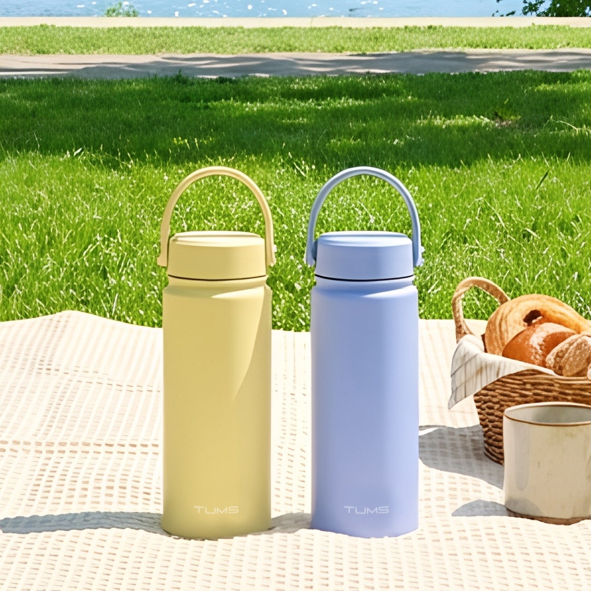 텀스 올데이 핸들 텀블러 540ml 2P - 바닐라 코발트