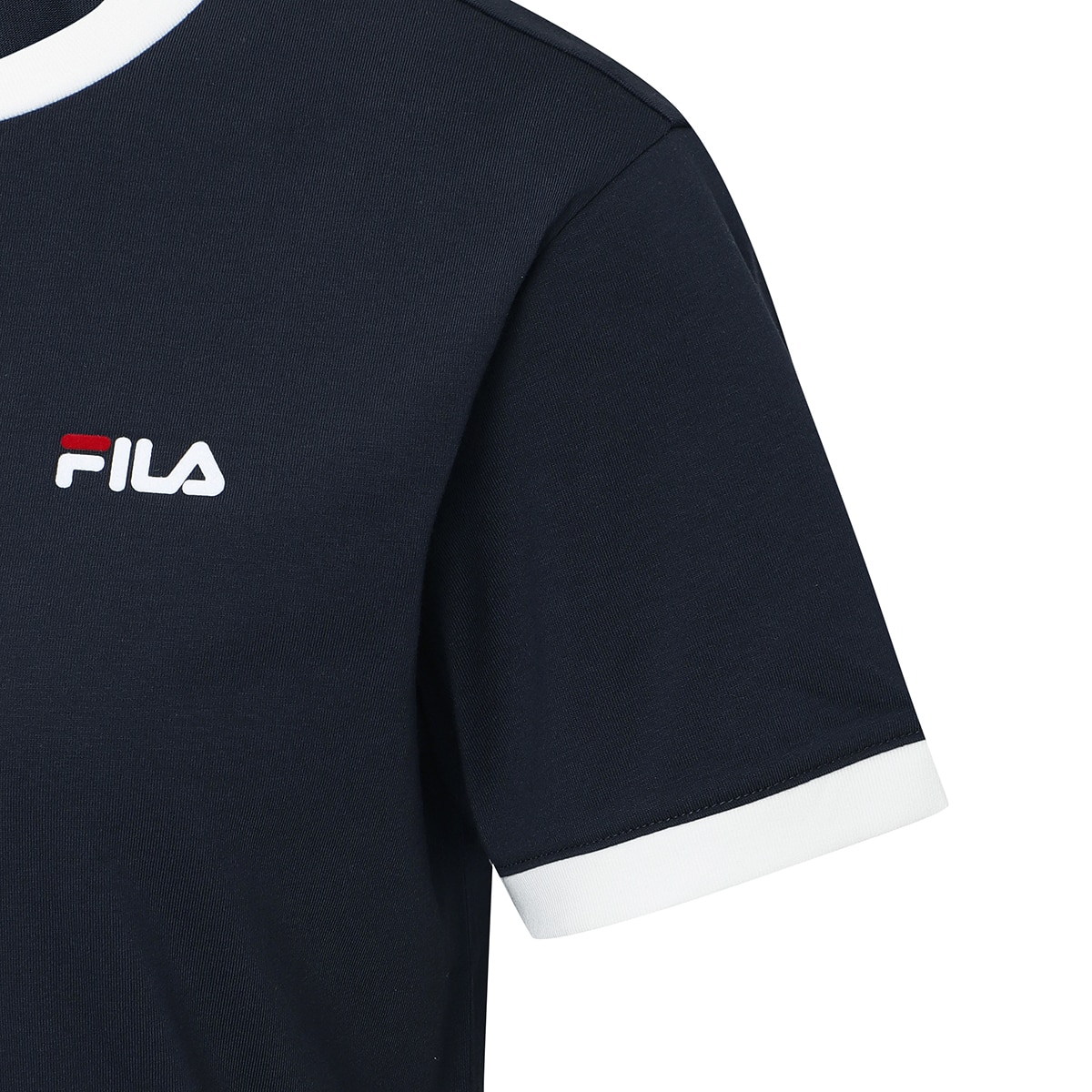 휠라 여성 링거 티셔츠 - 네이비, L