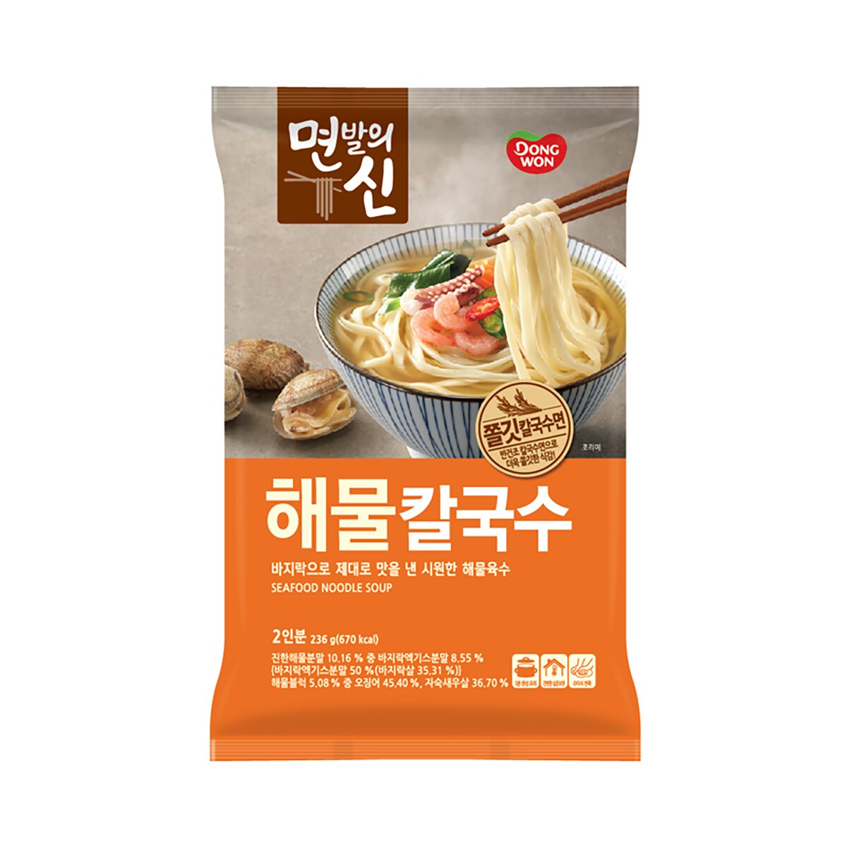 동원 면발의신 해물칼국수 236g x 4