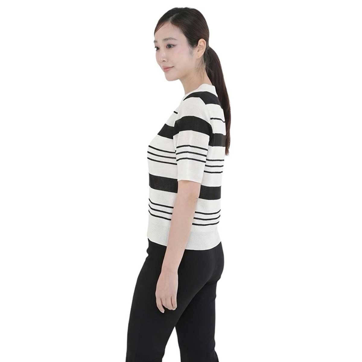 베네뜨 여성 카라 스트라이프 풀오버 니트