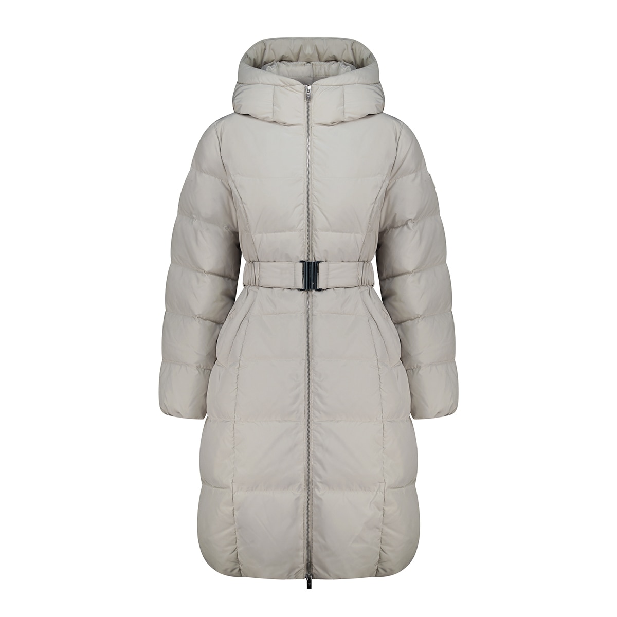 게스 여성 슬림 롱 덕다운 재킷 - 라이트 베이지