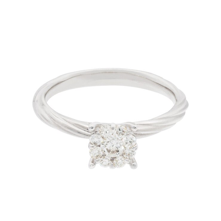 총 0.25캐럿 다이아몬드 반지 14K 샤론