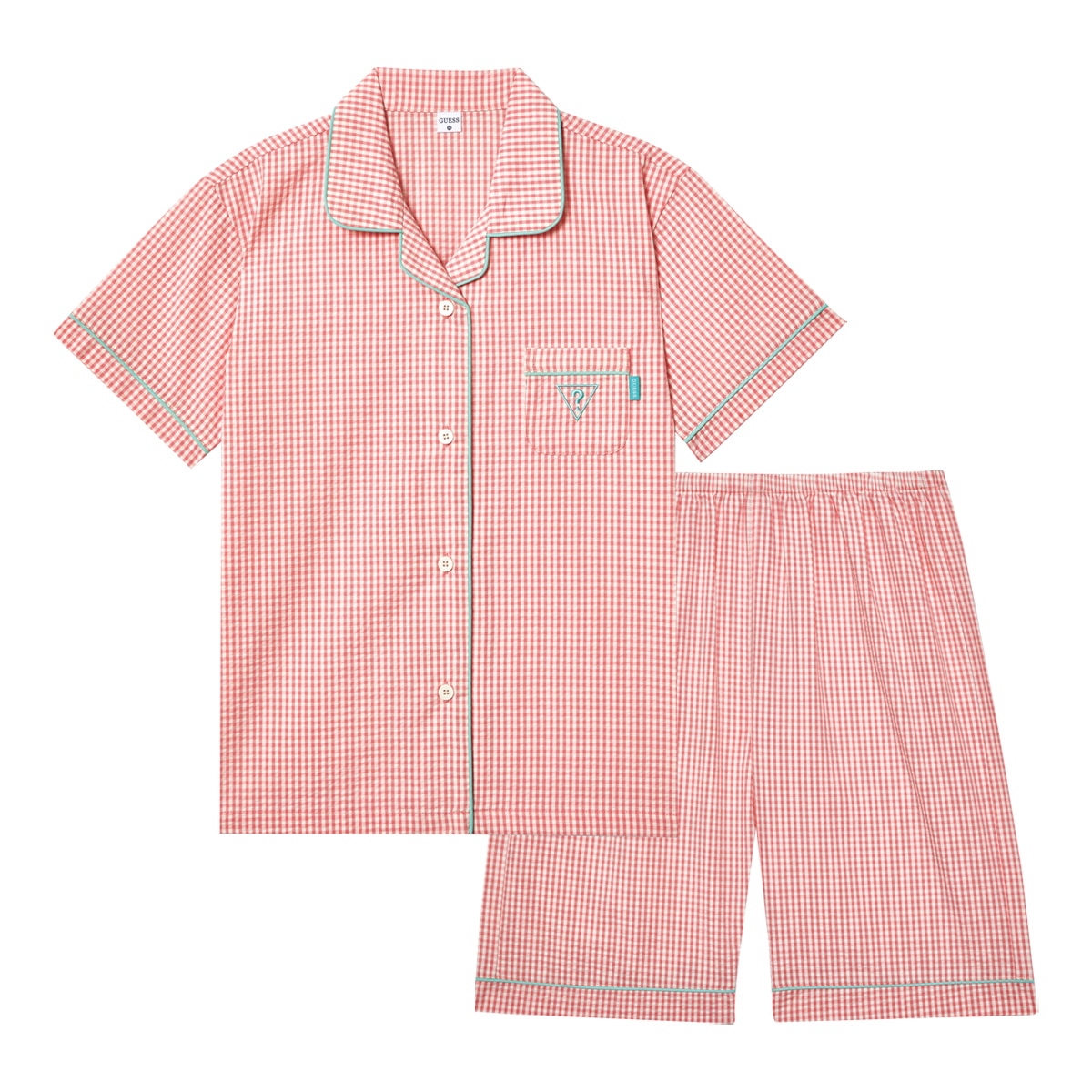 게스 주니어 시어서커 파자마 세트 - 핑크, 140