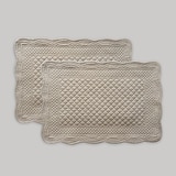 플로티나 선염 면 발매트 2P 40x60cm - 베이지