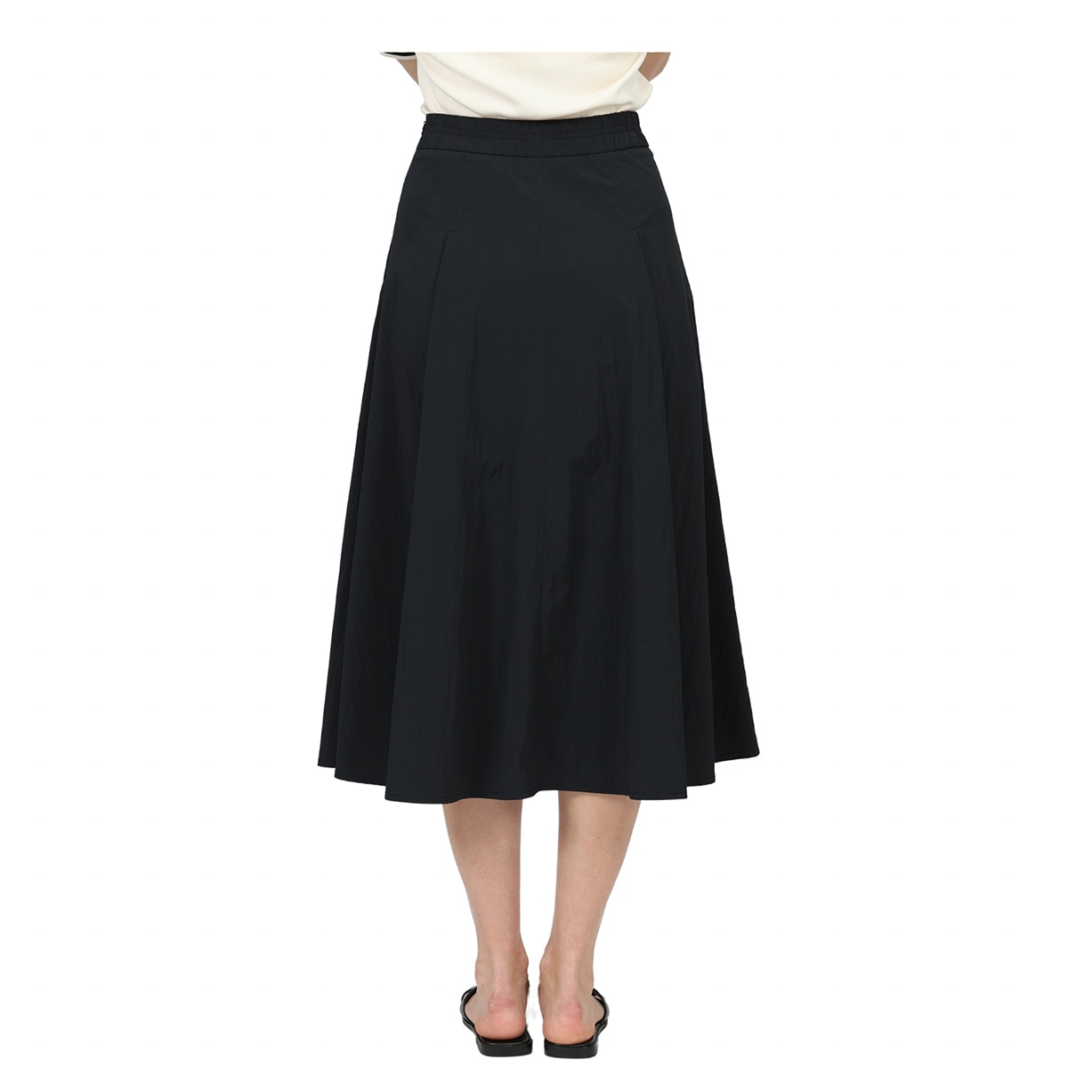 레니본 여성 플레어 스커트 - 블랙