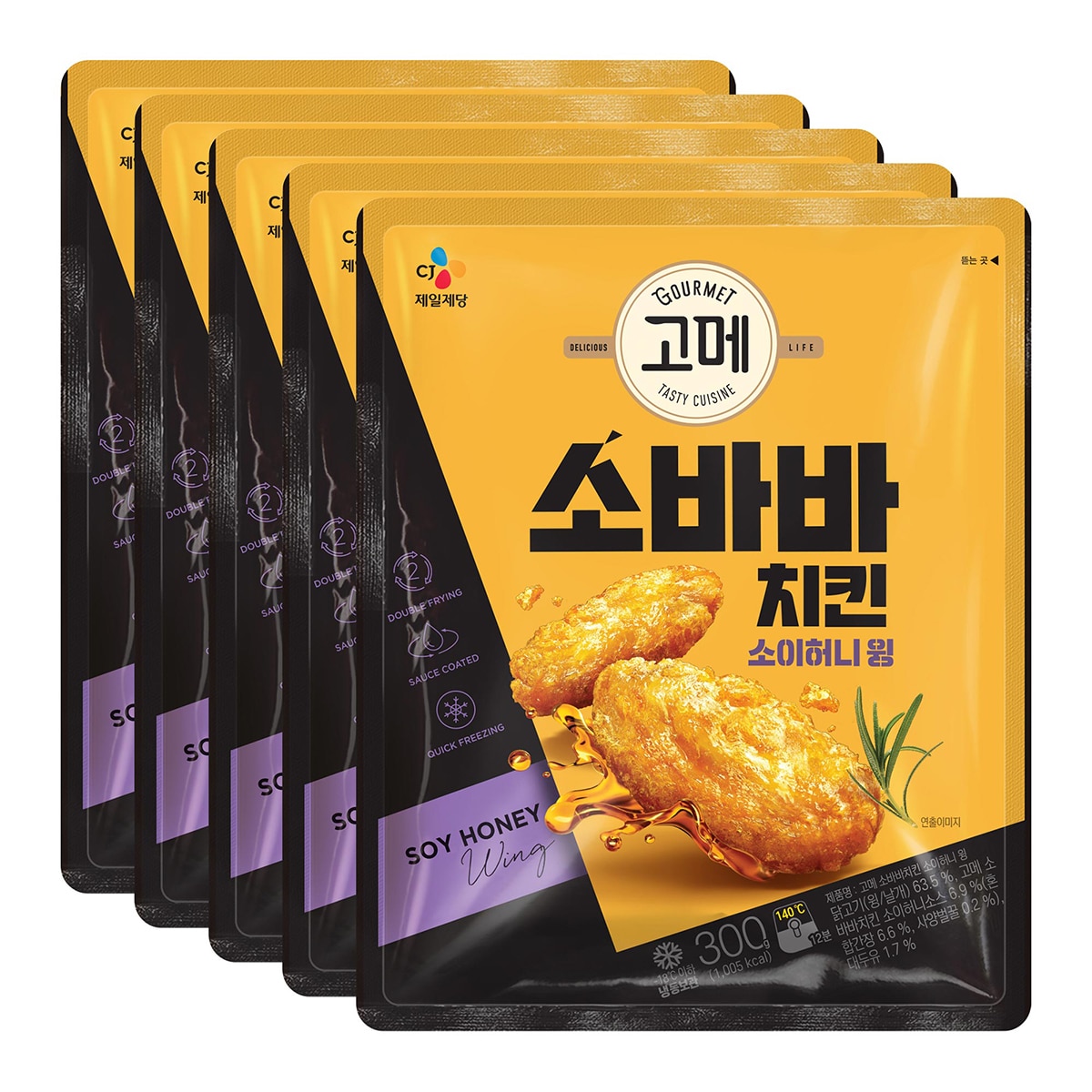 고메 소바바치킨 소이허니 치킨 윙 300g x 5봉