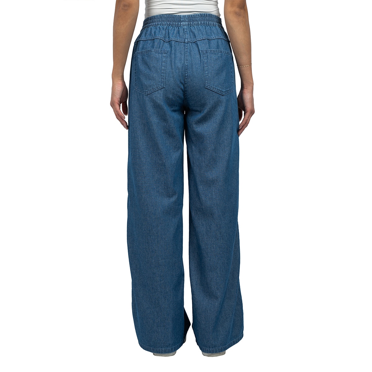 잭스 걸프렌드 여성 밴딩 데님 팬츠 - 미디엄 워시, S