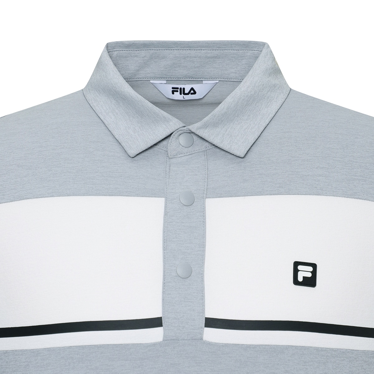 휠라 골프 남성 긴팔 폴로티 - 라이트그레이