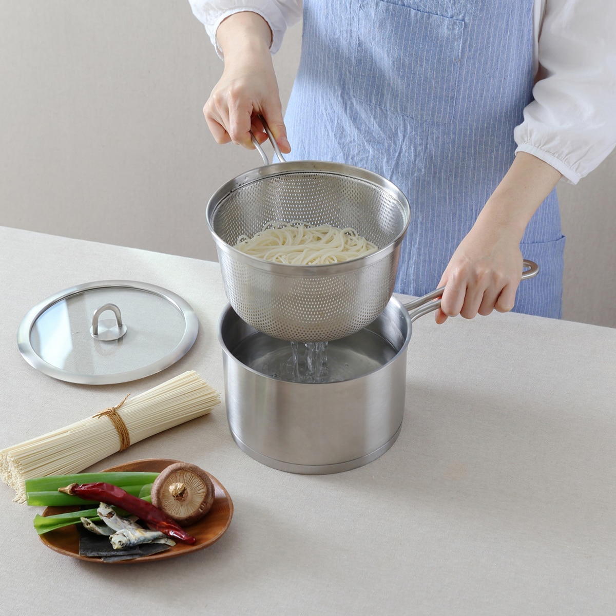 쿡에버 올인원 편수 냄비 3P (채망포함)