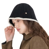 안드레아바나 여성 울 니트 모자 - 블랙