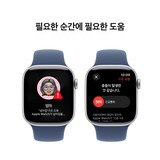 Apple 워치 10 42mm 실버 데님 스포츠 밴드 - S/M