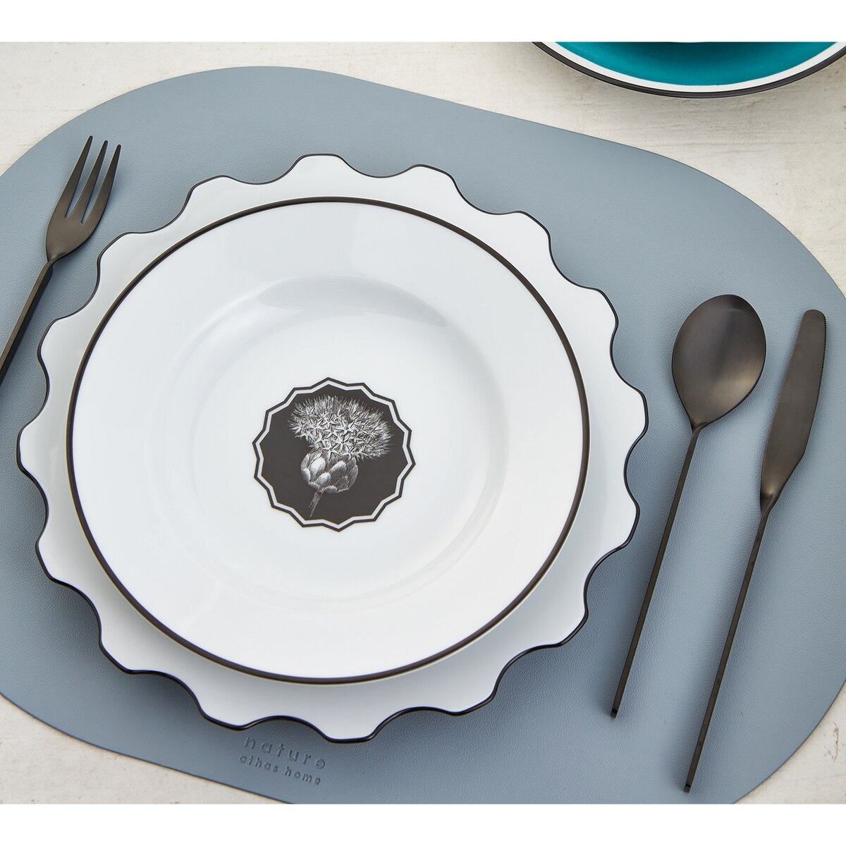 앳하스홈 인조가죽 테이블 매트 4P - 45x35cm