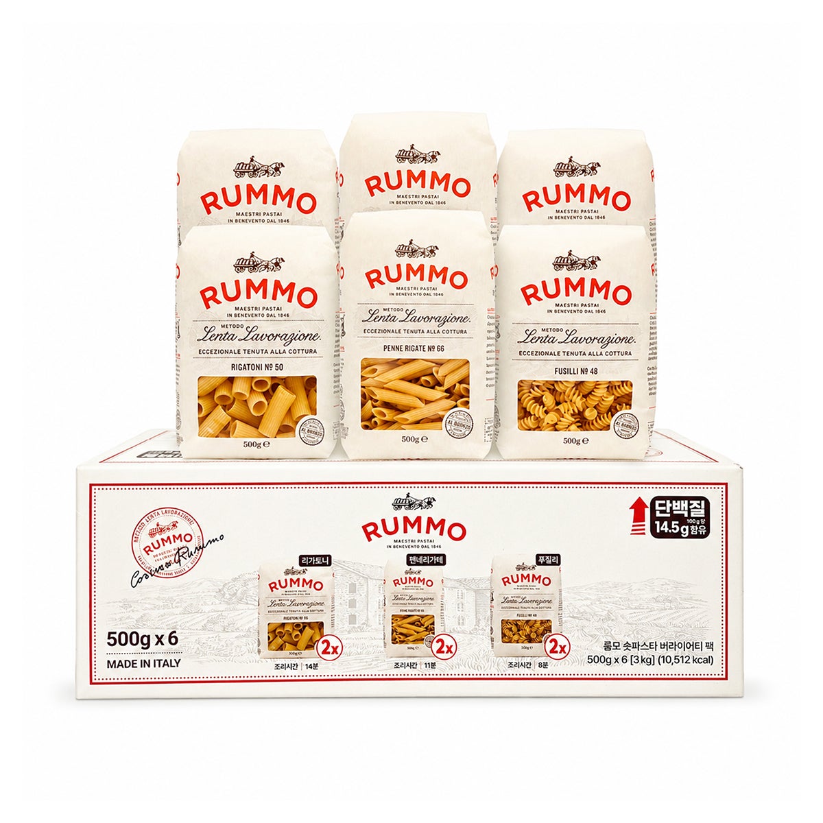 RUMMO 숏 파스타 혼합 500g x 6 RUMMO 숏 파스타 혼합 500g x 6