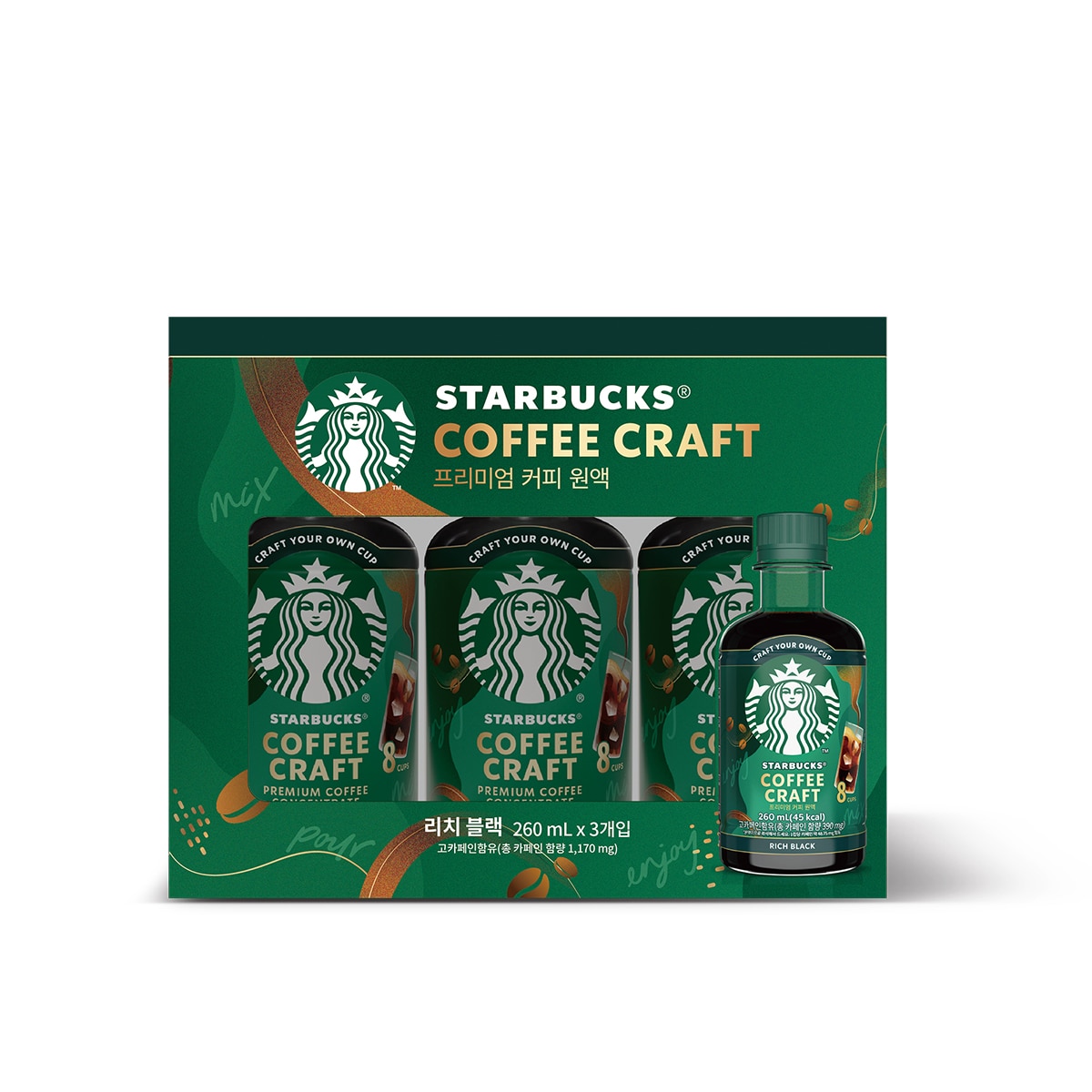 스타벅스 커피 크래프트 리치 블랙 260ml x 3 스타벅스 커피 크래프트 리치 블랙 260ml x 3