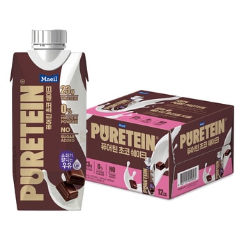 퓨어틴 프로틴 초코쉐이크 330ml x 12 퓨어틴 프로틴 초코쉐이크 330ml x 12