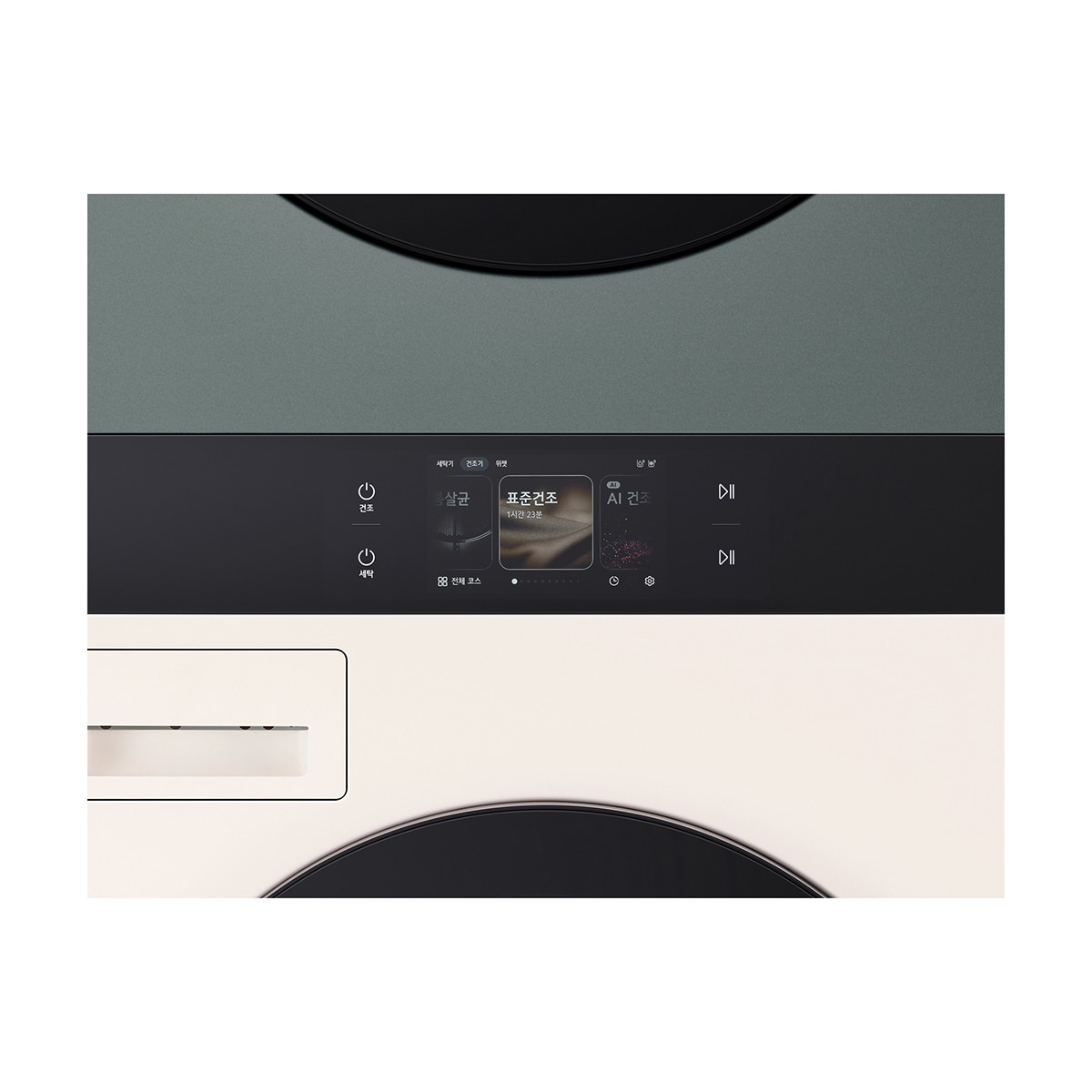 엘지 오브제 AI 워시타워 세탁 23kg&건조 23kg 베이지 그린