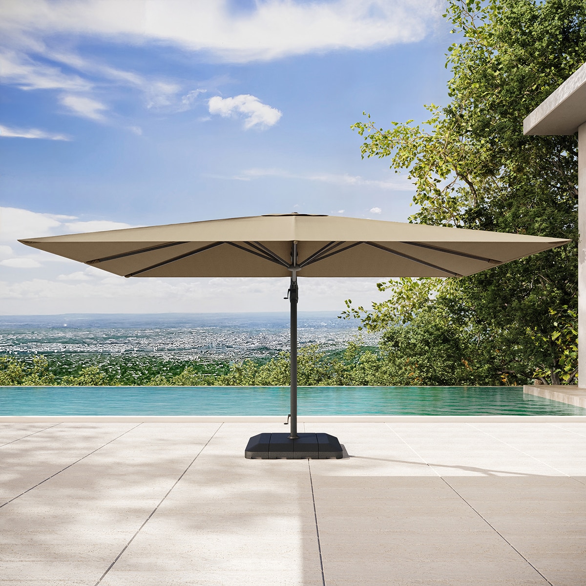 앳레저 캔틸레버 사각우산, 3.0 x 3.9m, 머쉬룸