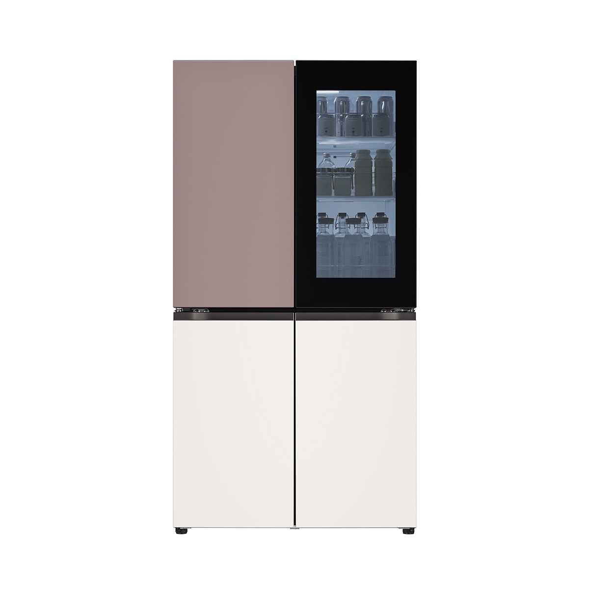 LG 오브제 노크온 냉장고 870L,메탈클레이핑크&베이지