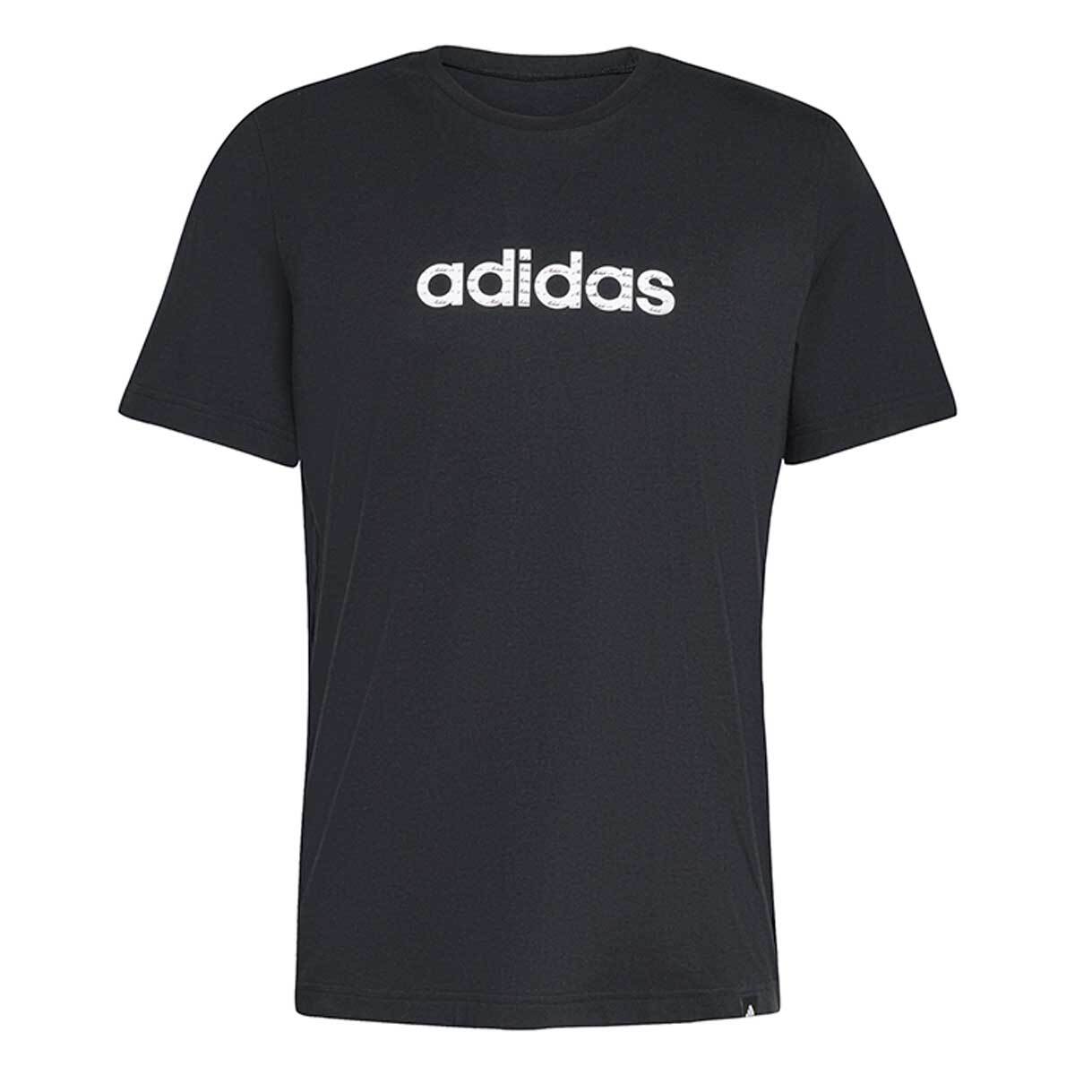 아디다스 남성 반소매 로고 티셔츠 - 블랙, XXL