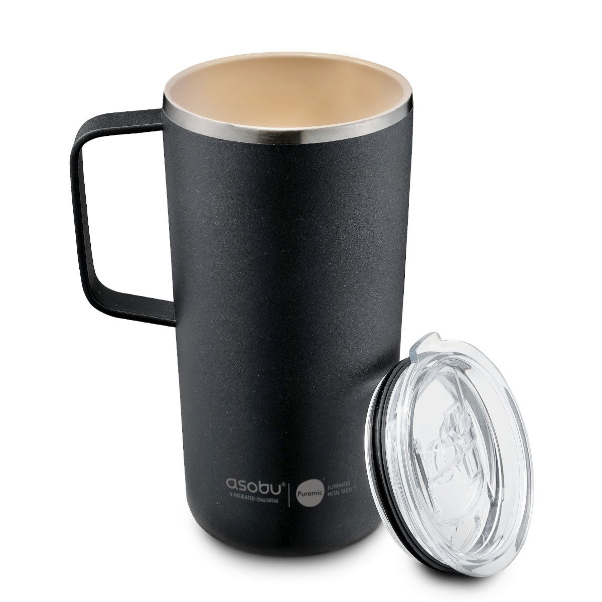아소부 타워 텀블러 600ml - 블랙