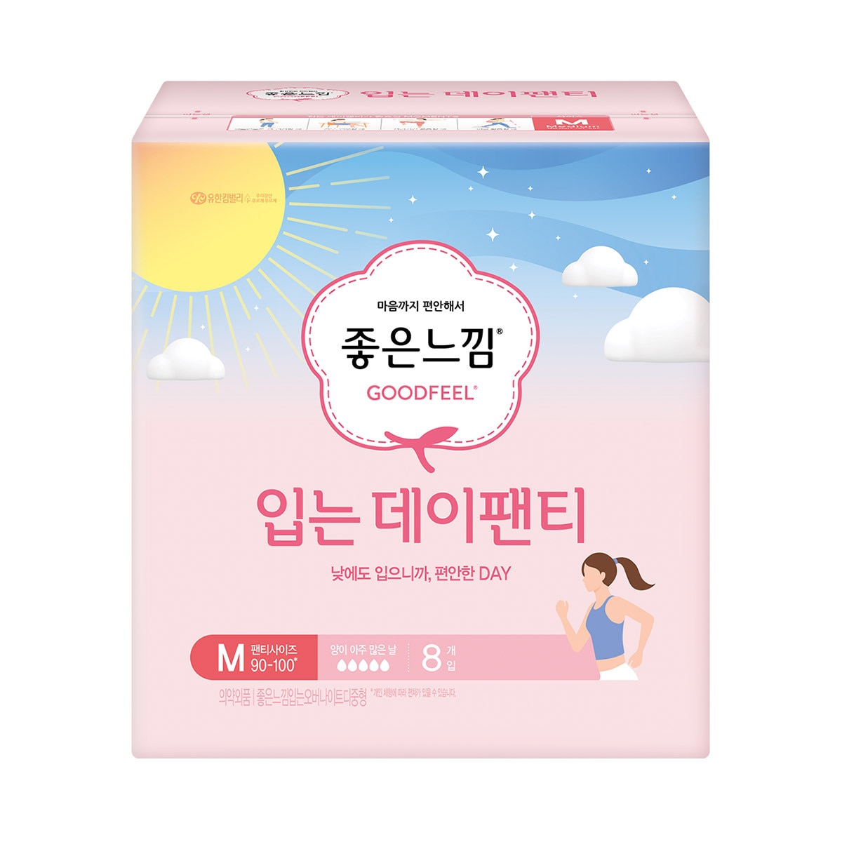 좋은느낌 입는데이팬티 중형 또는 대형 8개 x 4팩 - 중형