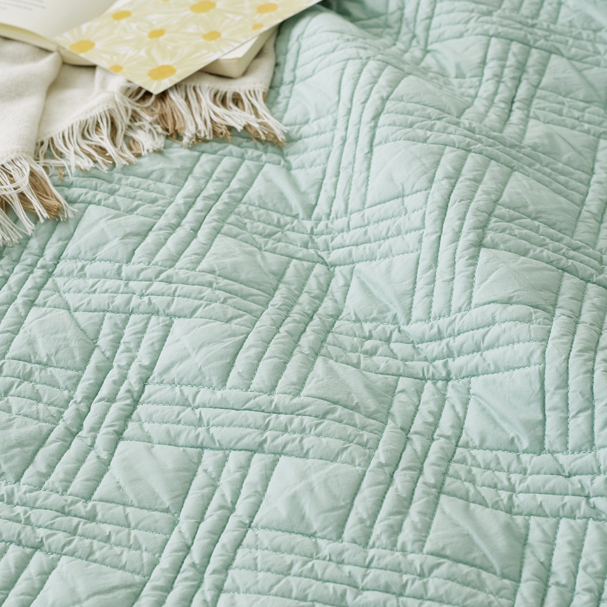 박홍근홈패션 워싱면 양모 스프레드 - 퀸, 민트