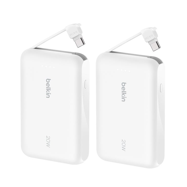 벨킨 C 타입 케이블 일체형 20W 10000mAh 보조배터리 - 화이트 벨킨 C 타입 케이블 일체형 20W 10000mAh 보조배터리 - 화이트
