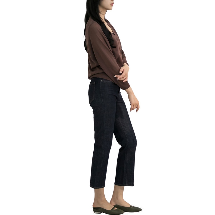 보니스팍스 여성 래글런 니트 가디건 - 브라운