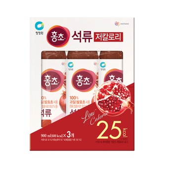청정원 홍초 석류 900ml x 3 (저칼로리)