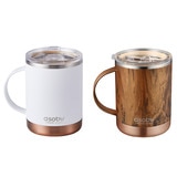 아소부 얼티미트 머그 360ML 2P - 화이트&우드