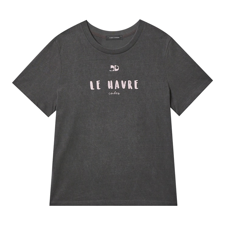 코데즈컴바인 여성 반소매 티셔츠 - 다크 그레이, S