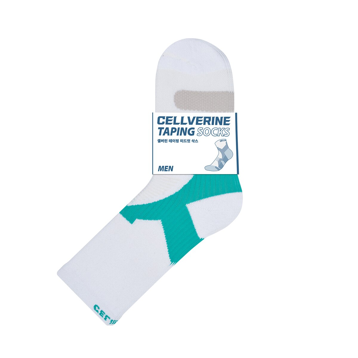 셀버린 테이핑 스포츠 양말 3족 - 화이트, L
