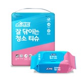 스카트 잘 닦이는 청소 티슈 60매 x 8팩